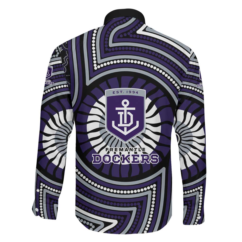 Fremantle Dockers Family Matching Tank Maxi Dress and Hawaiian Shirt Indigenous Monochrome Dot Art Mascot Style
