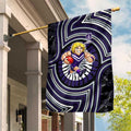 Fremantle Dockers Garden Flag Indigenous Monochrome Dot Art Mascot Style