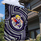 Fremantle Dockers Garden Flag Indigenous Monochrome Dot Art Mascot Style