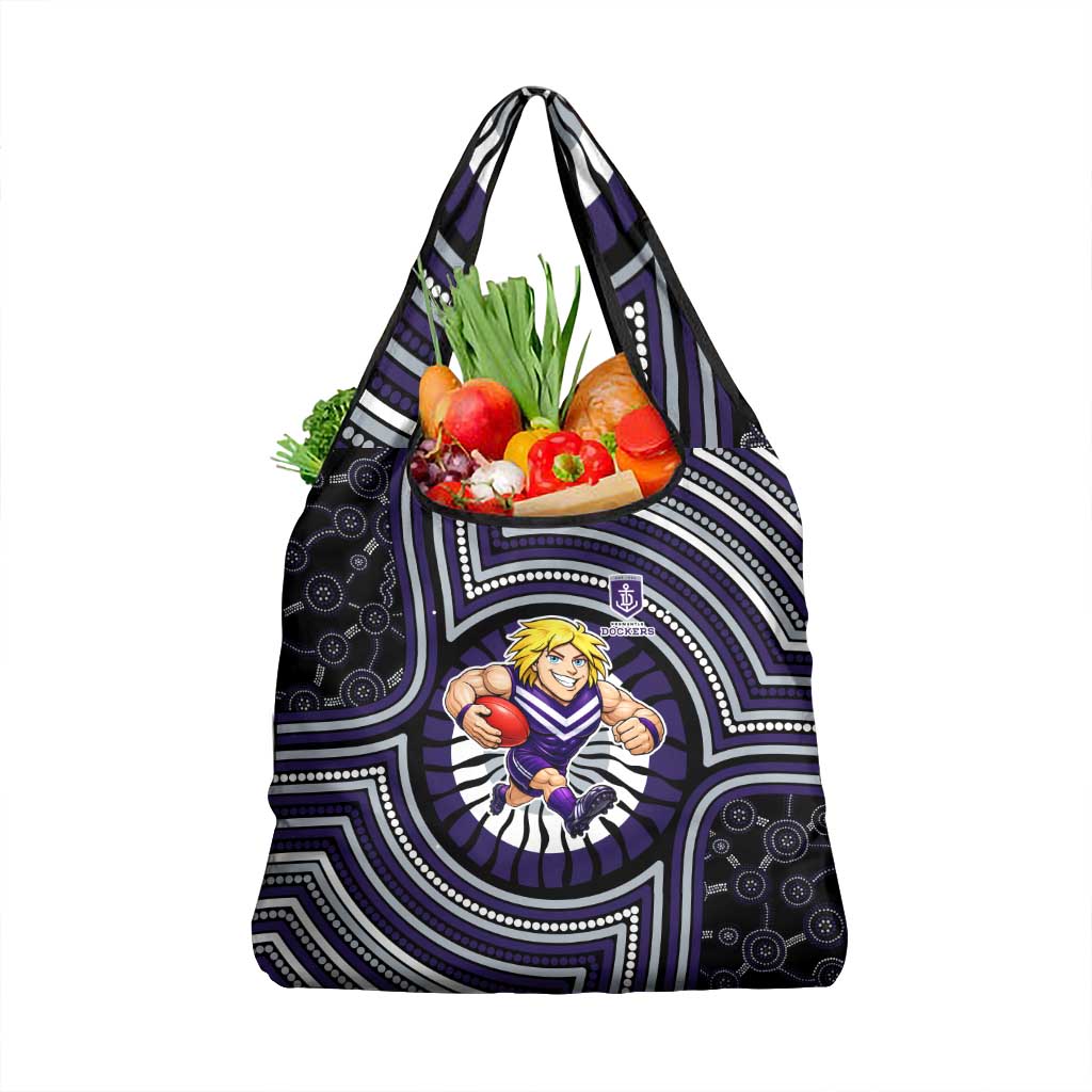 Fremantle Dockers Grocery Bag Indigenous Monochrome Dot Art Mascot Style