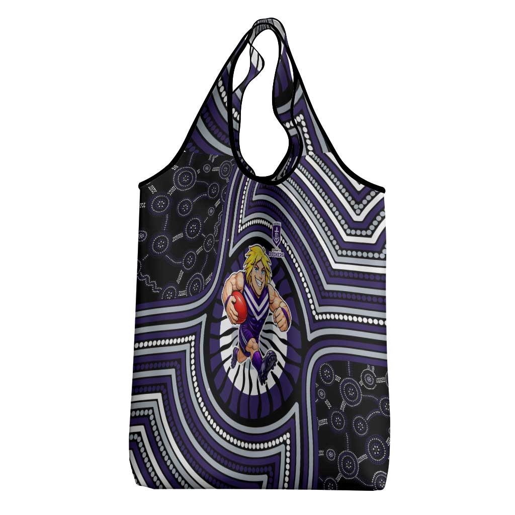 Fremantle Dockers Grocery Bag Indigenous Monochrome Dot Art Mascot Style