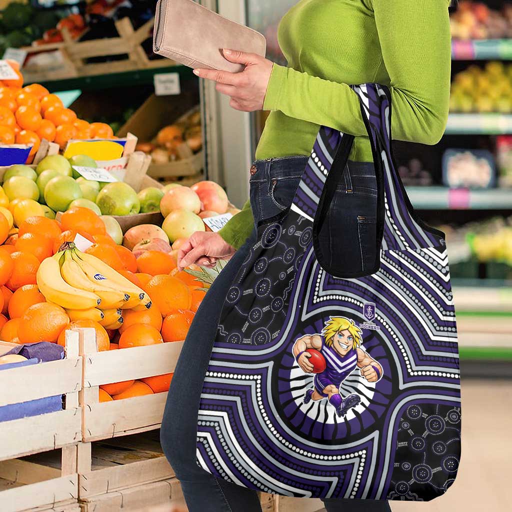 Fremantle Dockers Grocery Bag Indigenous Monochrome Dot Art Mascot Style