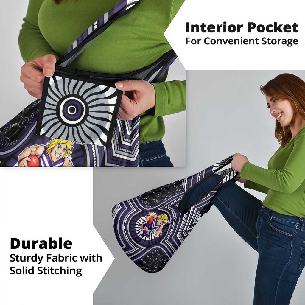 Fremantle Dockers Grocery Bag Indigenous Monochrome Dot Art Mascot Style