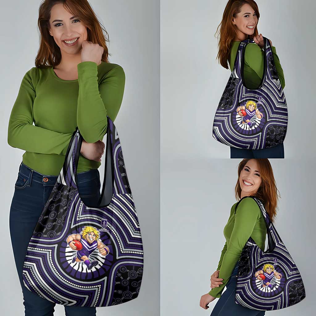 Fremantle Dockers Grocery Bag Indigenous Monochrome Dot Art Mascot Style