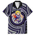 Fremantle Dockers Hawaiian Shirt Indigenous Monochrome Dot Art Mascot Style