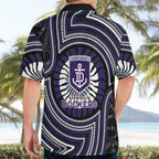 Fremantle Dockers Hawaiian Shirt Indigenous Monochrome Dot Art Mascot Style