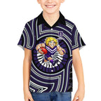 Fremantle Dockers Hawaiian Shirt Indigenous Monochrome Dot Art Mascot Style