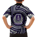 Fremantle Dockers Hawaiian Shirt Indigenous Monochrome Dot Art Mascot Style