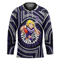 Fremantle Dockers Hockey Jersey Indigenous Monochrome Dot Art Mascot Style