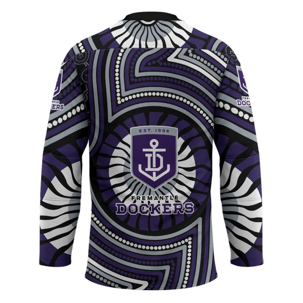 Fremantle Dockers Hockey Jersey Indigenous Monochrome Dot Art Mascot Style