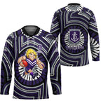 Fremantle Dockers Hockey Jersey Indigenous Monochrome Dot Art Mascot Style