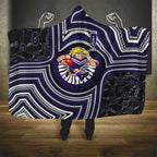 Fremantle Dockers Hooded Blanket Indigenous Monochrome Dot Art Mascot Style