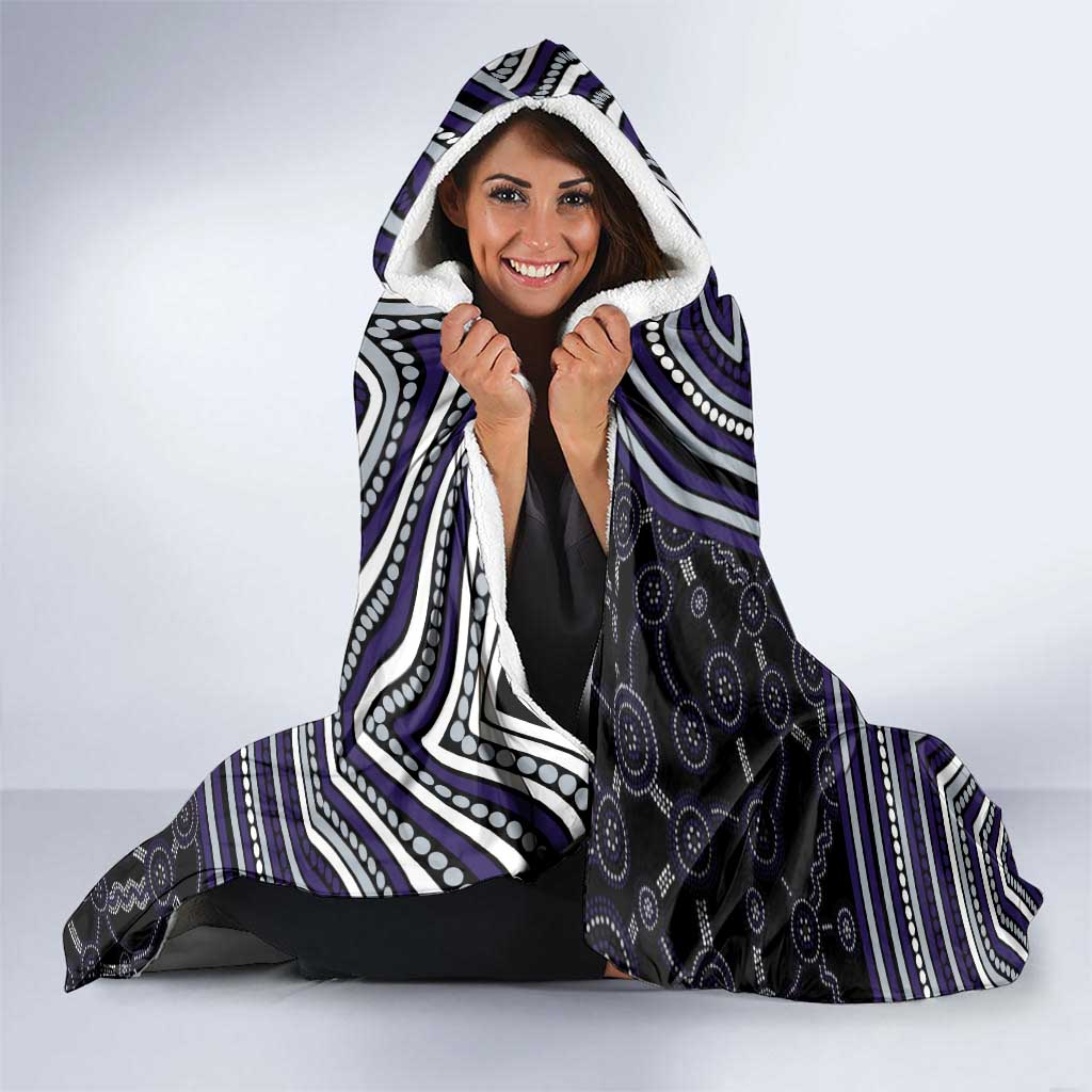 Fremantle Dockers Hooded Blanket Indigenous Monochrome Dot Art Mascot Style