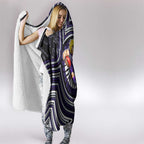 Fremantle Dockers Hooded Blanket Indigenous Monochrome Dot Art Mascot Style