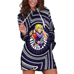 Fremantle Dockers Hoodie Dress Indigenous Monochrome Dot Art Mascot Style