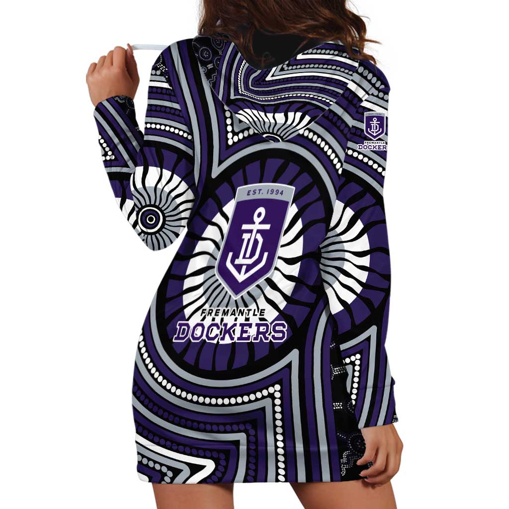 Fremantle Dockers Hoodie Dress Indigenous Monochrome Dot Art Mascot Style