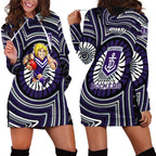 Fremantle Dockers Hoodie Dress Indigenous Monochrome Dot Art Mascot Style