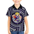 Fremantle Dockers Kid Hawaiian Shirt Indigenous Monochrome Dot Art Mascot Style