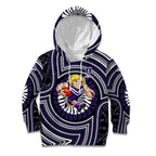Fremantle Dockers Kid Hoodie Indigenous Monochrome Dot Art Mascot Style