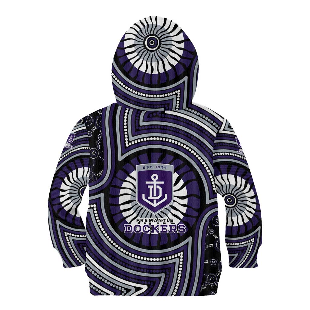 Fremantle Dockers Kid Hoodie Indigenous Monochrome Dot Art Mascot Style