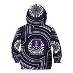 Fremantle Dockers Kid Hoodie Indigenous Monochrome Dot Art Mascot Style
