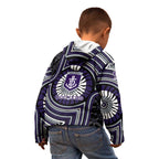 Fremantle Dockers Kid Hoodie Indigenous Monochrome Dot Art Mascot Style