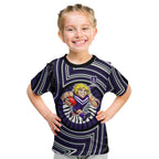 Fremantle Dockers Kid T Shirt Indigenous Monochrome Dot Art Mascot Style