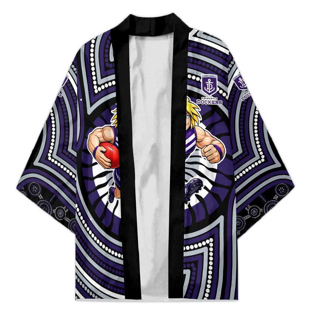 Fremantle Dockers Kimono Indigenous Monochrome Dot Art Mascot Style