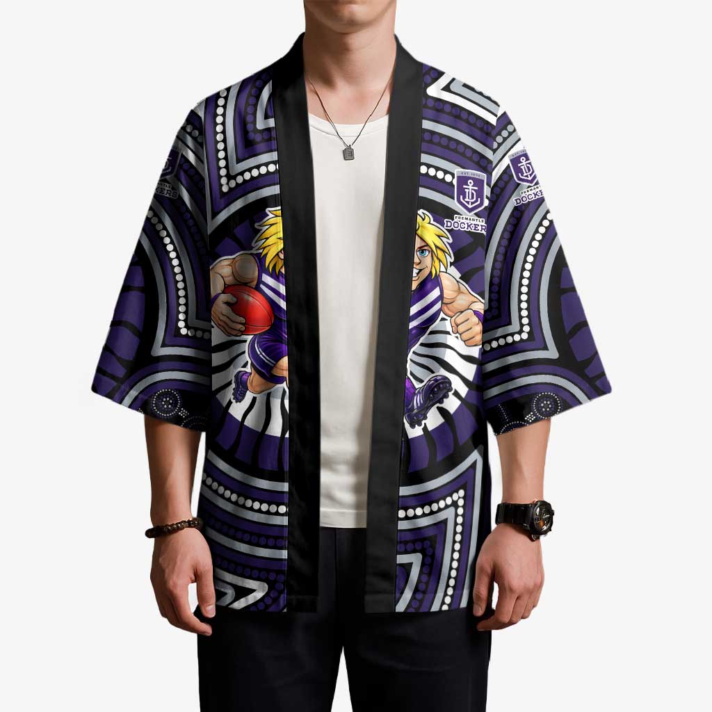 Fremantle Dockers Kimono Indigenous Monochrome Dot Art Mascot Style