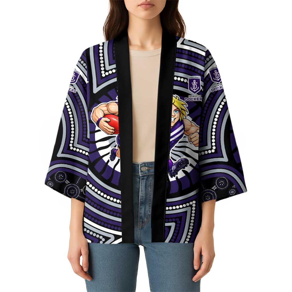 Fremantle Dockers Kimono Indigenous Monochrome Dot Art Mascot Style
