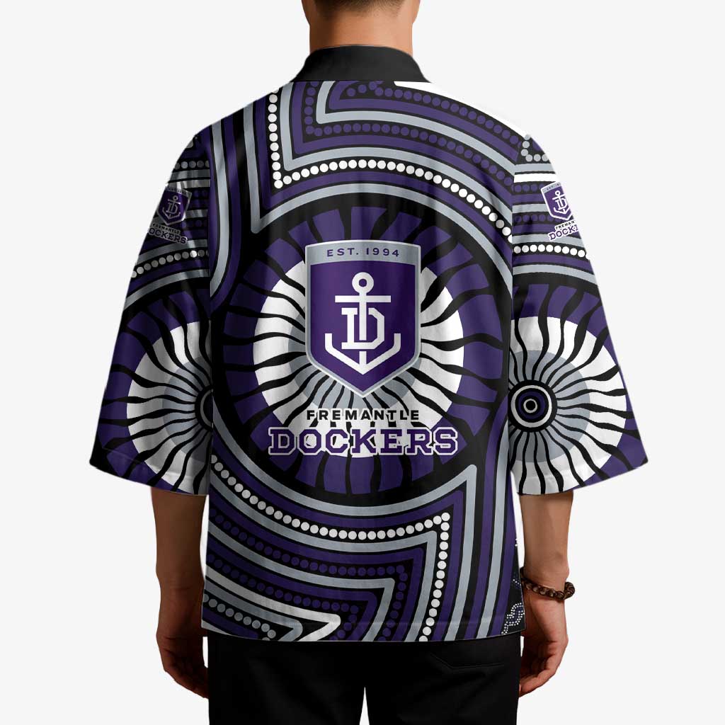 Fremantle Dockers Kimono Indigenous Monochrome Dot Art Mascot Style