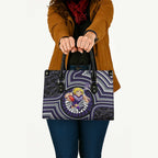 Fremantle Dockers Leather Bag Indigenous Monochrome Dot Art Mascot Style
