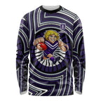 Fremantle Dockers Long Sleeve Shirt Indigenous Monochrome Dot Art Mascot Style