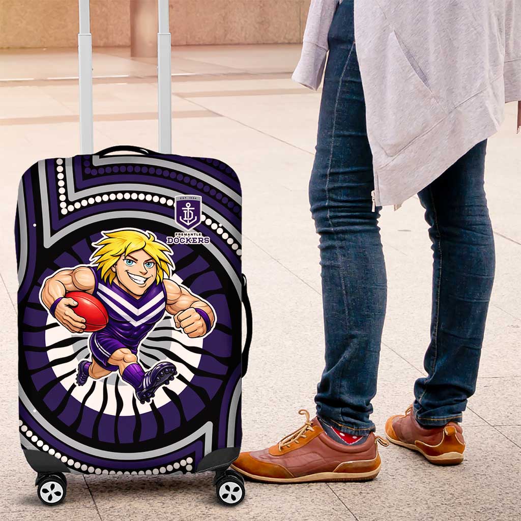 Fremantle Dockers Luggage Cover Indigenous Monochrome Dot Art Mascot Style