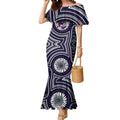Fremantle Dockers Mermaid Dress Indigenous Monochrome Dot Art Mascot Style