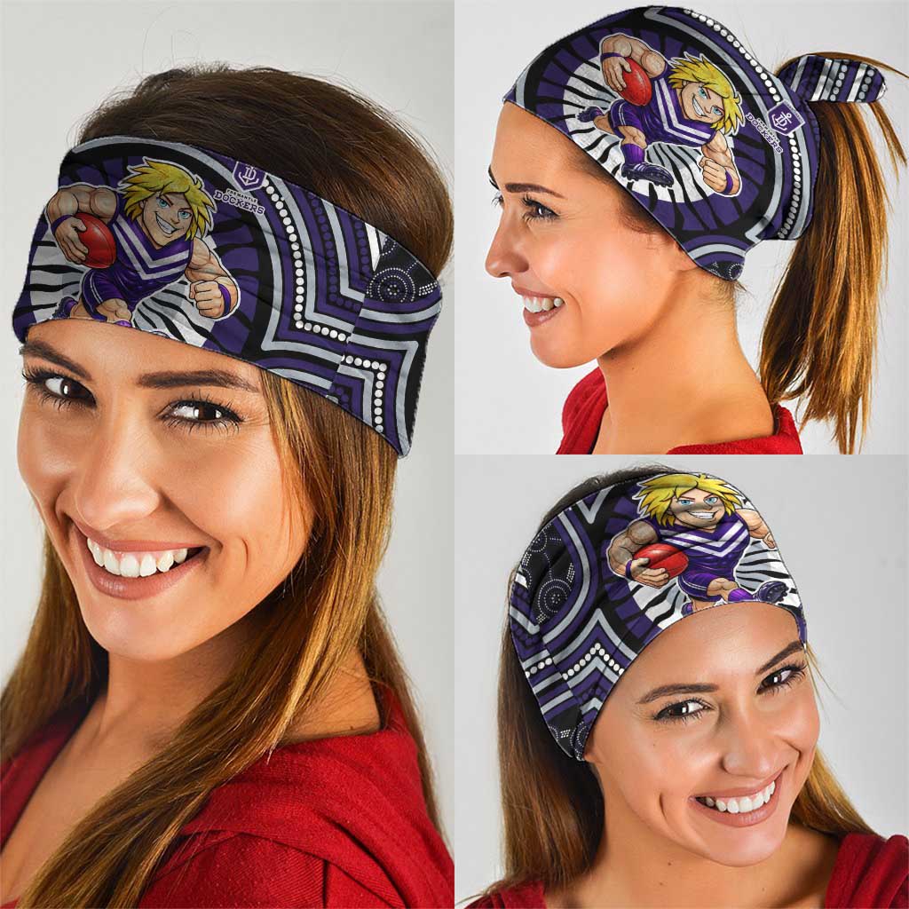 Fremantle Dockers Neck Gaiter Indigenous Monochrome Dot Art Mascot Style