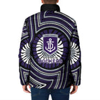 Fremantle Dockers Padded Jacket Indigenous Monochrome Dot Art Mascot Style