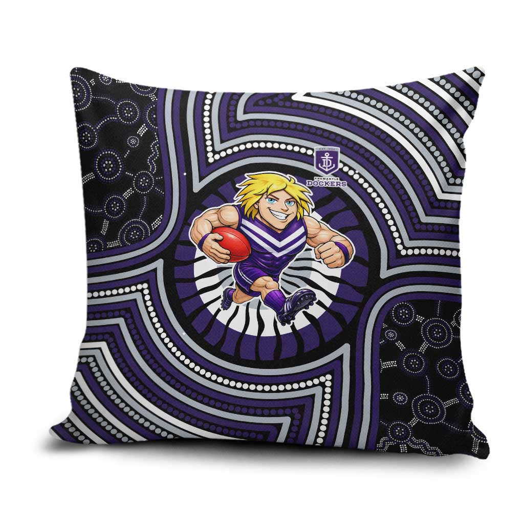 Fremantle Dockers Pillow Cover Indigenous Monochrome Dot Art Mascot Style
