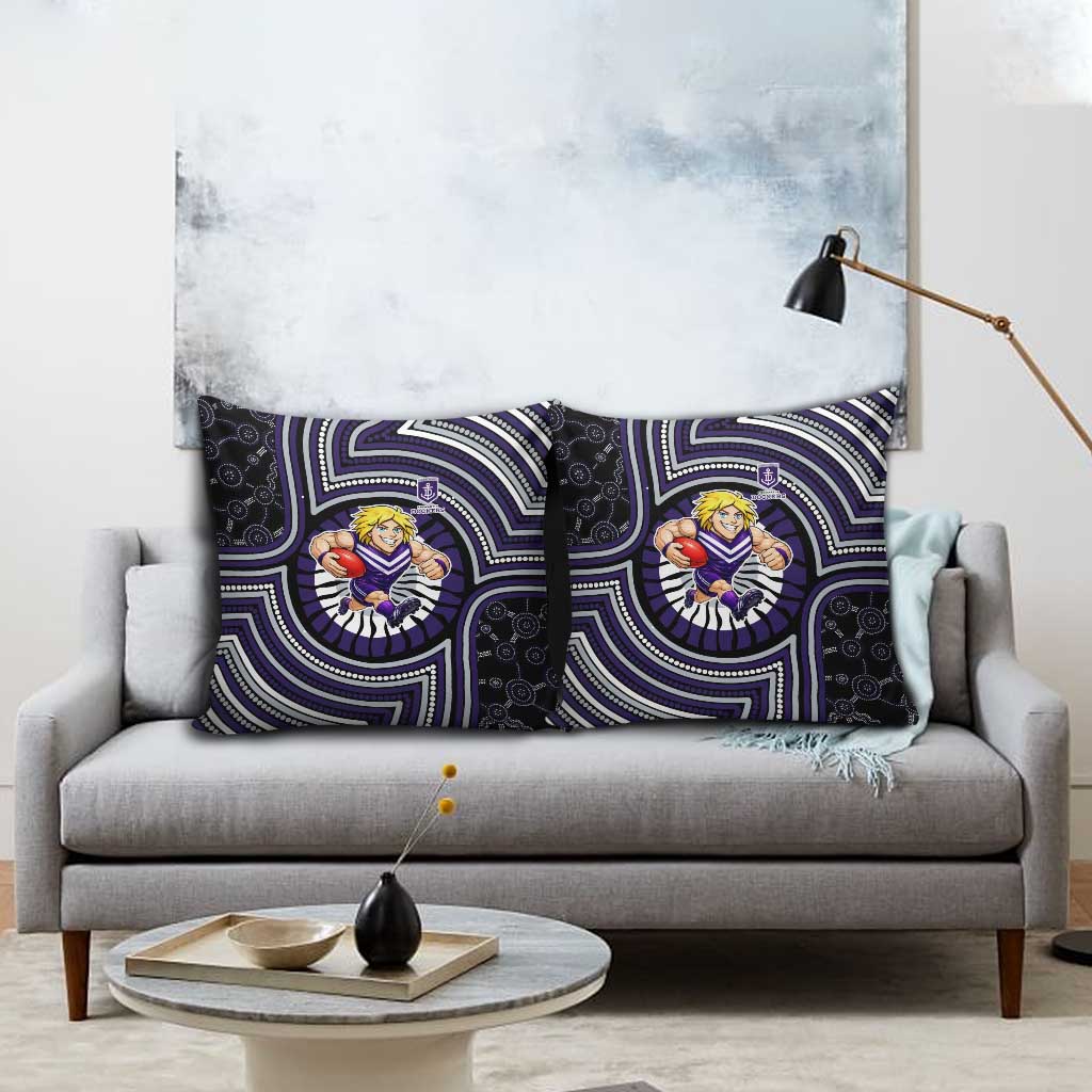 Fremantle Dockers Pillow Cover Indigenous Monochrome Dot Art Mascot Style