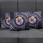 Fremantle Dockers Pillow Cover Indigenous Monochrome Dot Art Mascot Style
