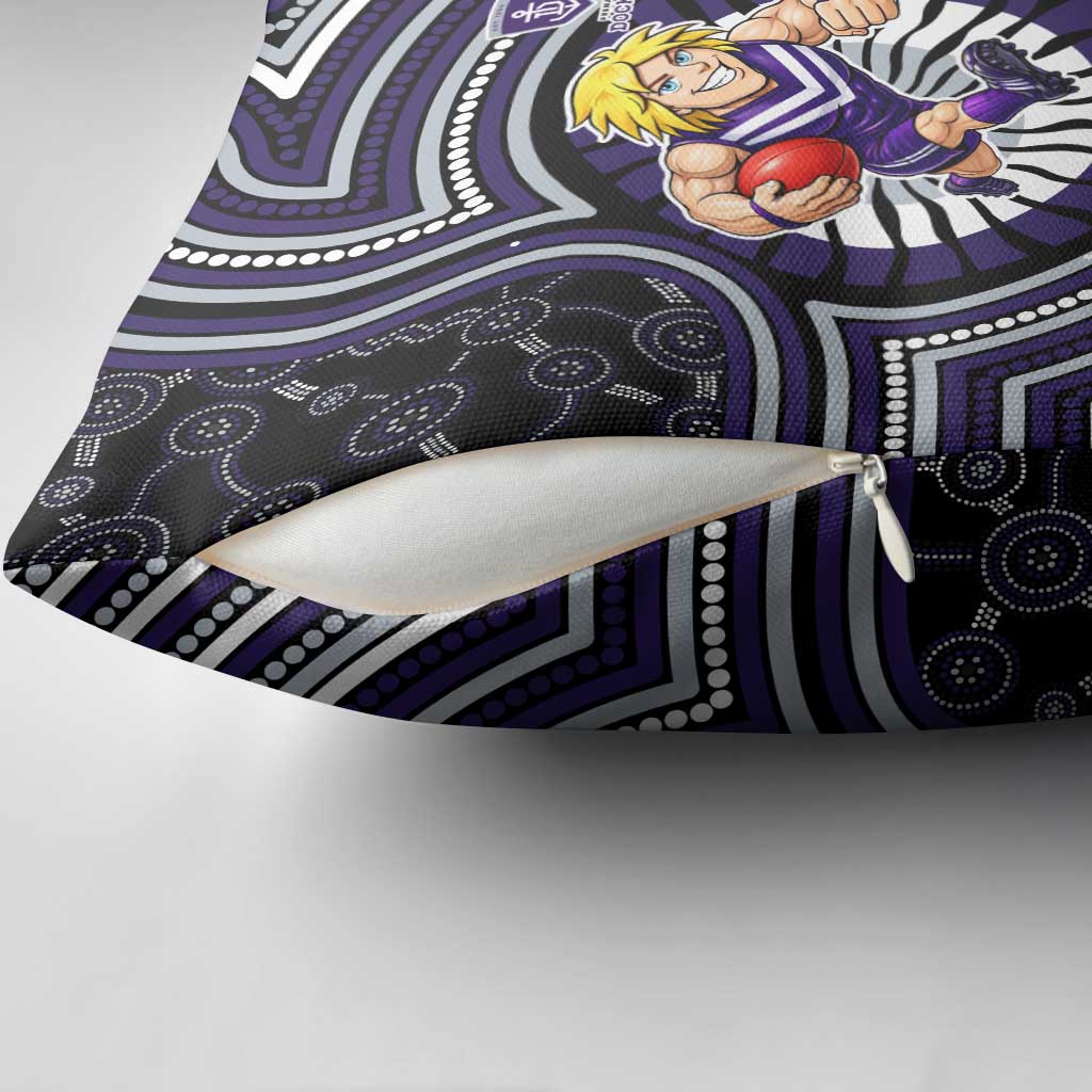 Fremantle Dockers Pillow Cover Indigenous Monochrome Dot Art Mascot Style