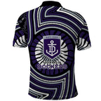 Fremantle Dockers Polo Shirt Indigenous Monochrome Dot Art Mascot Style