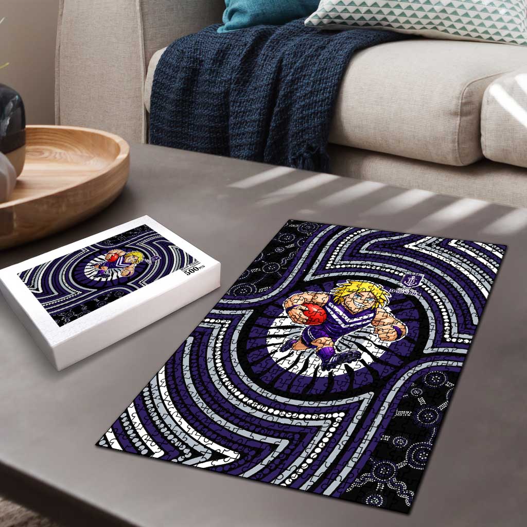 Fremantle Dockers Puzzle Indigenous Monochrome Dot Art Mascot Style