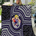 Fremantle Dockers Quilt Indigenous Monochrome Dot Art Mascot Style