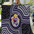 Fremantle Dockers Quilt Indigenous Monochrome Dot Art Mascot Style