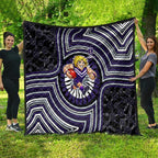 Fremantle Dockers Quilt Indigenous Monochrome Dot Art Mascot Style
