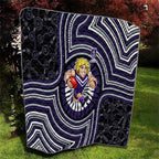 Fremantle Dockers Quilt Indigenous Monochrome Dot Art Mascot Style