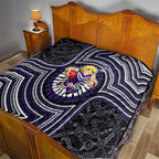 Fremantle Dockers Quilt Indigenous Monochrome Dot Art Mascot Style