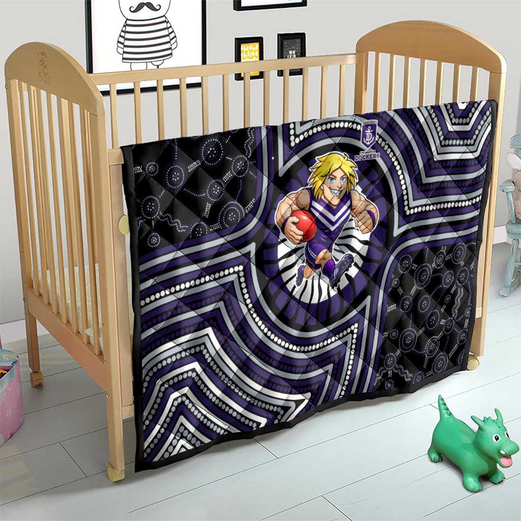 Fremantle Dockers Quilt Indigenous Monochrome Dot Art Mascot Style