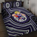 Fremantle Dockers Quilt Bed Set Indigenous Monochrome Dot Art Mascot Style